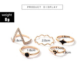 Tocona Vintage Gold Rings Sets for Women Cross Shell Starfish Clear Crytal Stone Geometric Wedding Ring Jewelry daiiibabyyy