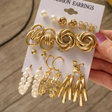 Fashion Geometric Hoop Earrings Set for Women Statement Vintage Punk Gold Metal Circle Hoop Earrings Brincos 2021 Trend Jewelry daiiibabyyy