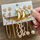 30pairs/lot of great deals New fashion Korean sweet flower heart-shaped bow woman rose gold color earrings set color set daiiibabyyy