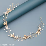 Pearl Rhinestone Flower Headband Wedding Hair Accessories For Women Bridal Headband Hair Jewelry Light Gold Wedding Accessories daiiibabyyy