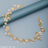 Pearl Rhinestone Flower Headband Wedding Hair Accessories For Women Bridal Headband Hair Jewelry Light Gold Wedding Accessories daiiibabyyy