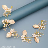 Pearl Rhinestone Flower Headband Wedding Hair Accessories For Women Bridal Headband Hair Jewelry Light Gold Wedding Accessories daiiibabyyy