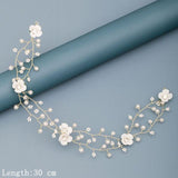 Pearl Rhinestone Flower Headband Wedding Hair Accessories For Women Bridal Headband Hair Jewelry Light Gold Wedding Accessories daiiibabyyy