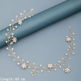 Pearl Rhinestone Flower Headband Wedding Hair Accessories For Women Bridal Headband Hair Jewelry Light Gold Wedding Accessories daiiibabyyy