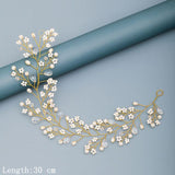 Pearl Rhinestone Flower Headband Wedding Hair Accessories For Women Bridal Headband Hair Jewelry Light Gold Wedding Accessories daiiibabyyy