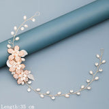 Pearl Rhinestone Flower Headband Wedding Hair Accessories For Women Bridal Headband Hair Jewelry Light Gold Wedding Accessories daiiibabyyy