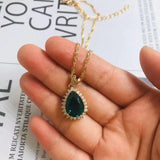 YWZIXLN 2021 Trend Elegant Jewelry Crystal Circle Pendant Necklace Golden Color Unquie Women Fashion Necklace Wholesale N0186 daiiibabyyy