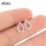 SMJEL Stainless Steel Earrings Geometric Women Men Hip hop Black Star Moon Stud Earring Fashion Jewelry Best Gift for Friend daiiibabyyy