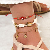 Bohemia Shell Star Chain Ankle Bracelet On Leg Foot Jewelry Boho Starfish key butterfly Charm Anklet Set For Women Accessories daiiibabyyy