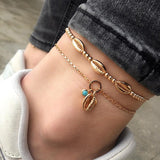 Bohemia Shell Star Chain Ankle Bracelet On Leg Foot Jewelry Boho Starfish key butterfly Charm Anklet Set For Women Accessories daiiibabyyy