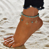 Bohemia Shell Star Chain Ankle Bracelet On Leg Foot Jewelry Boho Starfish key butterfly Charm Anklet Set For Women Accessories daiiibabyyy