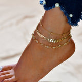 Bohemia Shell Star Chain Ankle Bracelet On Leg Foot Jewelry Boho Starfish key butterfly Charm Anklet Set For Women Accessories daiiibabyyy