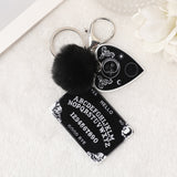 1Pc Women Ouija Planchette Keychain Acrylic Pompom Car Mirror Keyring Punk Board Crafts Handbag Jewelry Charms daiiibabyyy