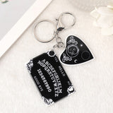 1Pc Women Ouija Planchette Keychain Acrylic Pompom Car Mirror Keyring Punk Board Crafts Handbag Jewelry Charms daiiibabyyy