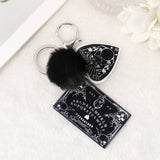 1Pc Women Ouija Planchette Keychain Acrylic Pompom Car Mirror Keyring Punk Board Crafts Handbag Jewelry Charms daiiibabyyy