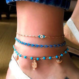 Bohemian Turkish Eyes Beads Anklets For Women Summer Ocean Beach Accessories Evil Eye Pendant Ankle Bracelet Jewelry Gift daiiibabyyy