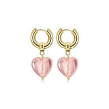 Kshmir 2021 Fashion vintage women light pink/coloured glaze/heart earrings/transparent/blue earrings girl jewelry gift daiiibabyyy