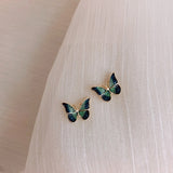 Korean Elegant Cute Rhinestone Butterfly Stud Earrings For Women Girls 2021 Fashion Sweet Cute Butterfly Earring Jewelry Gifts daiiibabyyy