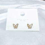 Korean Elegant Cute Rhinestone Butterfly Stud Earrings For Women Girls 2021 Fashion Sweet Cute Butterfly Earring Jewelry Gifts daiiibabyyy