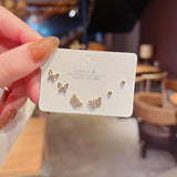 Korean Elegant Cute Rhinestone Butterfly Stud Earrings For Women Girls 2021 Fashion Sweet Cute Butterfly Earring Jewelry Gifts daiiibabyyy