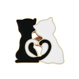 Black And White Cat Enamel Pins Hugging Cats Brooches Cartoon Cute Animal Backpack Lapel Custom Badges Jewelry Gifts For Friends daiiibabyyy