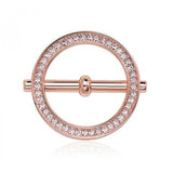 Fashion Hollow Circle Rhinestone Brooch Shawl Clip Scarves Broche Circle Crystal Brooches For Women Gift Accessories Wholesale daiiibabyyy