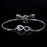 Family Series Friendship Metal Bracelet Mom Daughter Heart Beads Silver Color Chain Character Women Couple Jewelry Charm Gifts daiiibabyyy