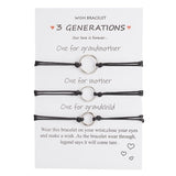 Family Series Friendship Metal Bracelet Mom Daughter Heart Beads Silver Color Chain Character Women Couple Jewelry Charm Gifts daiiibabyyy