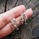 Retro Cute Frog Earring For Women Gold Silver Color Gothic Animal Pirecing Stud Earring Female Charm Jewelry Gift daiiibabyyy