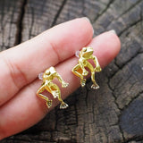 Retro Cute Frog Earring For Women Gold Silver Color Gothic Animal Pirecing Stud Earring Female Charm Jewelry Gift daiiibabyyy