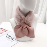 2021 New Designer Pink Love Heart Knitted Scarf Women Winter Fashion Thick Warm Faux Fur Neck Collar Scarves for Ladies Foulards daiiibabyyy