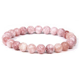 Fashion Natural Stone Pink Angelite Beads Bracelet 8mm Sunstone Beaded Energy Yoga Bracelet Jewelry for Women Handmade Gifts daiiibabyyy