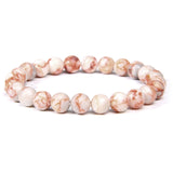 Fashion Natural Stone Pink Angelite Beads Bracelet 8mm Sunstone Beaded Energy Yoga Bracelet Jewelry for Women Handmade Gifts daiiibabyyy