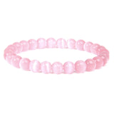 Fashion Natural Stone Pink Angelite Beads Bracelet 8mm Sunstone Beaded Energy Yoga Bracelet Jewelry for Women Handmade Gifts daiiibabyyy