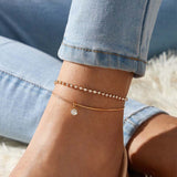 LETAPI Bohemian Beads Anklets for Women Boho Cubic Zirconia Anklet 2021 Ankle Bracelet on Leg Anklet Jewellery daiiibabyyy