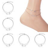 Summer New A-Z Letter Initial Anklets For Women Silver Color Heart Anklet Bracelet Leg Chain Fashion Beach Party Foot Jewelry