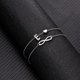 Summer New A-Z Letter Initial Anklets For Women Silver Color Heart Anklet Bracelet Leg Chain Fashion Beach Party Foot Jewelry daiiibabyyy