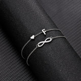 Summer New A-Z Letter Initial Anklets For Women Silver Color Heart Anklet Bracelet Leg Chain Fashion Beach Party Foot Jewelry daiiibabyyy