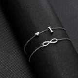 Summer New A-Z Letter Initial Anklets For Women Silver Color Heart Anklet Bracelet Leg Chain Fashion Beach Party Foot Jewelry daiiibabyyy