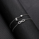 Summer New A-Z Letter Initial Anklets For Women Silver Color Heart Anklet Bracelet Leg Chain Fashion Beach Party Foot Jewelry daiiibabyyy