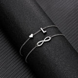 Summer New A-Z Letter Initial Anklets For Women Silver Color Heart Anklet Bracelet Leg Chain Fashion Beach Party Foot Jewelry daiiibabyyy