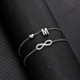 Summer New A-Z Letter Initial Anklets For Women Silver Color Heart Anklet Bracelet Leg Chain Fashion Beach Party Foot Jewelry daiiibabyyy