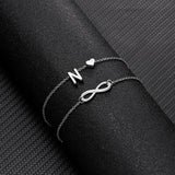 Summer New A-Z Letter Initial Anklets For Women Silver Color Heart Anklet Bracelet Leg Chain Fashion Beach Party Foot Jewelry daiiibabyyy