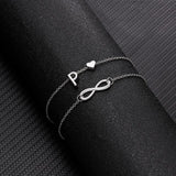 Summer New A-Z Letter Initial Anklets For Women Silver Color Heart Anklet Bracelet Leg Chain Fashion Beach Party Foot Jewelry daiiibabyyy