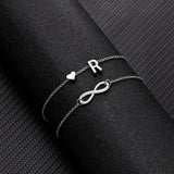 Summer New A-Z Letter Initial Anklets For Women Silver Color Heart Anklet Bracelet Leg Chain Fashion Beach Party Foot Jewelry daiiibabyyy