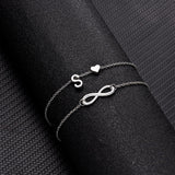 Summer New A-Z Letter Initial Anklets For Women Silver Color Heart Anklet Bracelet Leg Chain Fashion Beach Party Foot Jewelry daiiibabyyy