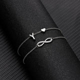 Summer New A-Z Letter Initial Anklets For Women Silver Color Heart Anklet Bracelet Leg Chain Fashion Beach Party Foot Jewelry daiiibabyyy