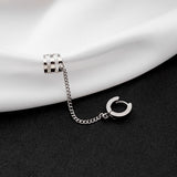 New Fashion Punk Stainless Steel Clip Earring for Teens Women Men Ear Cuffs Street Cool Jewelry 1Pcs Silver Color Chain Ear Clip daiiibabyyy