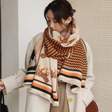 Thick Warm Winter Scarf Houndstooth Design Print Women Cashmere Pashmina Shawl Lady Wrap Scarves Knitted Female Foulard Blanket daiiibabyyy