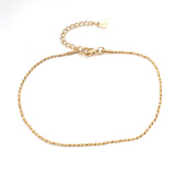 1PC 23.5cm Stainless Steel Anklet Gold Color Link Chain Anklets For Women Jewelry Summer Beach Party Barefoot Accessories